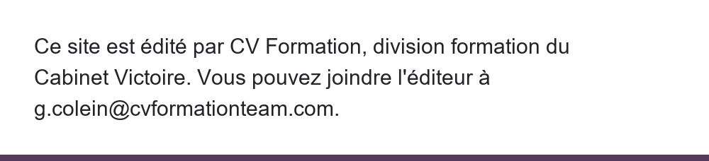 Informations sur l'éditeur du site